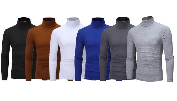 6-Pack of Men's Assorted Colour Turtleneck Shirts - 6 Sizes!