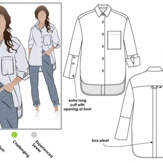 Style Arc Paper Sewing Pattern Lauren Boyfriend Shirt